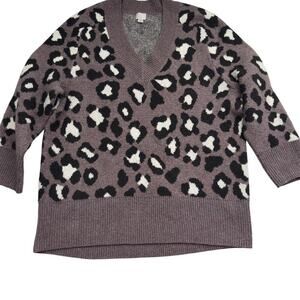 a new day Animal Print V-Neck Sweater - Brown and Black